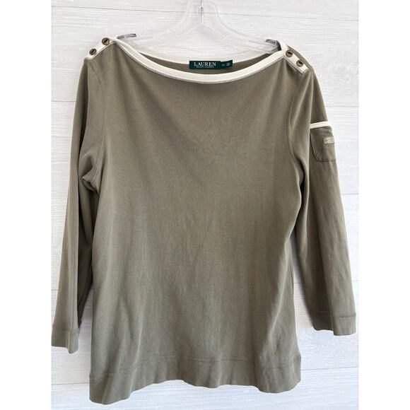 Polo Ralph Lauren Tops - LAUREN Ralph Lauren Y2K Style 3/4 Sleeve Cargo Top Shirt Boatneck